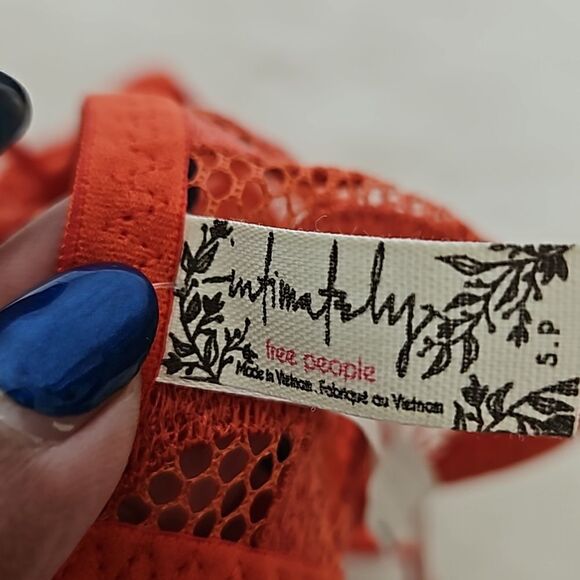 Free People Women's Lace Bralette Racer Back Bra Henna Red Small - Picture 6 of 16